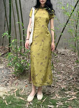 蛮丽楼｜夏至  一片式无省真丝长旗袍