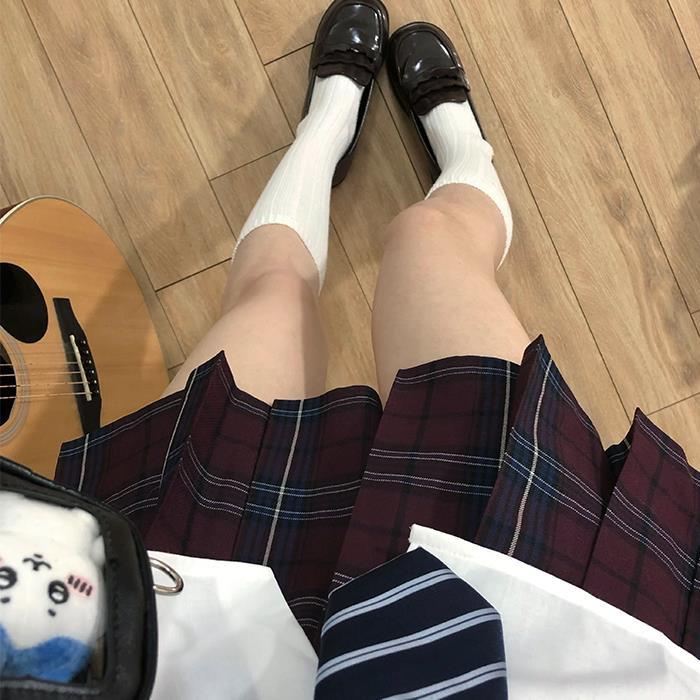 花千猪原创 暮染红格裙 jk制服裙校供感 半身裙正品jk裙学院风