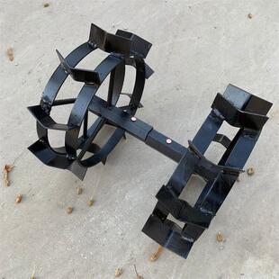 防滑铁轮行走犁地轮旱地轮田园防滑轮小型家用旋耕机汽油铁轮子