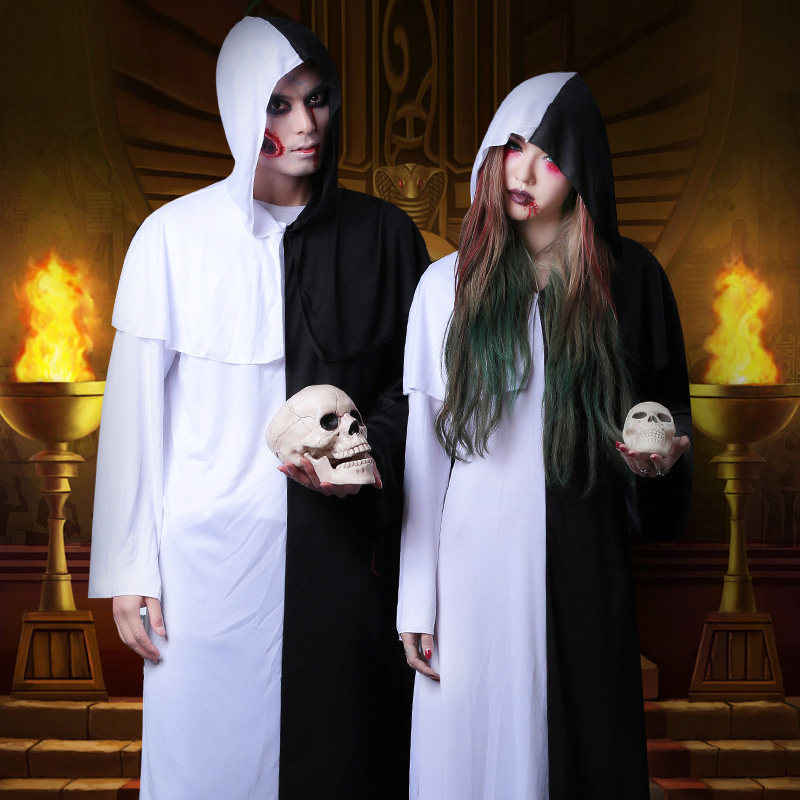 万圣节角色扮演cosplay服装女恐怖黑白无常道士衣服清朝僵尸长袍