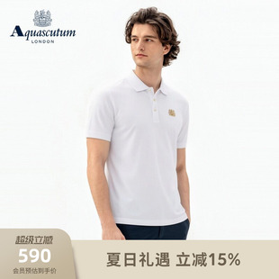 Aquascutum/雅格狮丹2026春夏新品男士纯棉时尚休闲商务短袖POLO