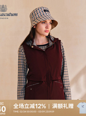 Aquascutum/雅格狮丹秋冬新品时尚女可拆卸帽修身马甲Q5047EL011