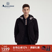 雅格狮丹冬季 新品 男士 Aquascutum 时尚 休闲连帽棉服上衣外套通勤