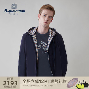 男连帽休闲夹克外套Q5050EM011 时尚 Aquascutum 雅格狮丹秋冬新品