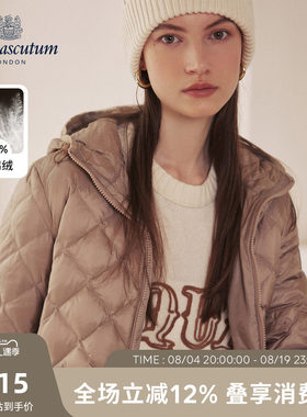 【雅格狮丹】女士时尚菱格羽绒服