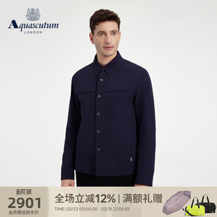 商务休闲轻盈棉服夹克外套通勤 男士 Aquascutum 雅格狮丹秋冬新品