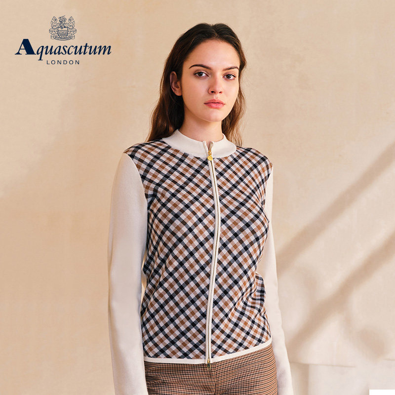 Aquascutum/雅格狮丹秋冬新品时尚女士英伦风格纹外套Q5067EL111