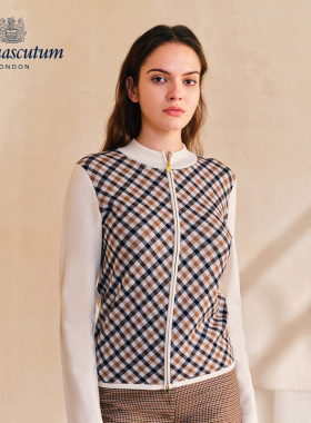 Aquascutum/雅格狮丹秋冬新品时尚女士英伦风格纹外套Q5067EL111