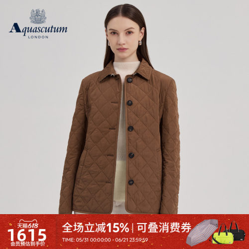 【雅格狮丹】女简约翻领棉服外套