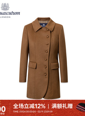 Aquascutum/雅格狮丹女士毛呢大衣中长款羊毛外套Q4850ML041