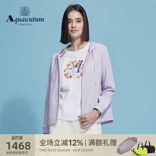 休闲连帽开衫 Aquascutum 时尚 女装 卫衣外套气质 雅格狮丹春夏新品