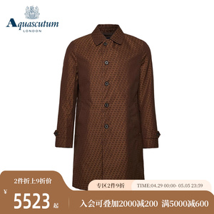 Aquascutum/雅格狮丹春夏新品男士中长款风衣大衣外套Q41I6RM111