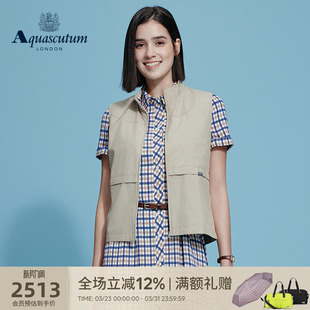 休闲背心马甲外套气质 女易打理时尚 Aquascutum 雅格狮丹春夏新品