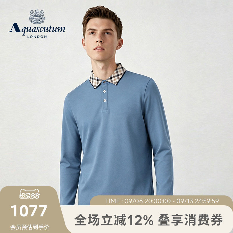 【100%棉】男士格纹翻领POLO衫图片