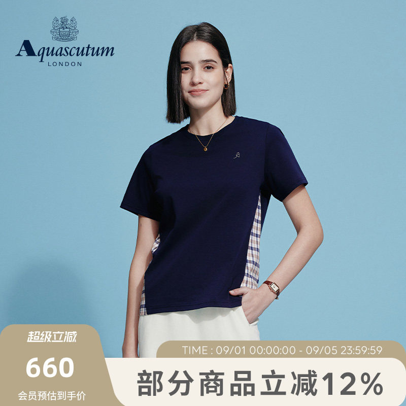 【100%棉】女士休闲圆领短袖T恤图片