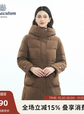 【雅格狮丹】女收腰中长款羽绒服