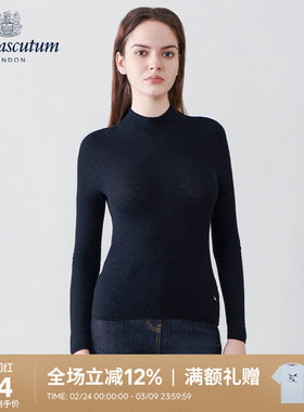 Aquascutum/雅格狮丹秋冬新品时尚女半高领长袖针织衫Q5067EL031