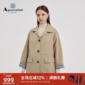 Aquascutum 雅格狮丹秋冬新品 女士挺括抽绳收腰夹克外套上衣气质