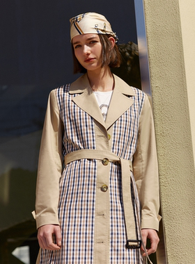 Aquascutum/雅格狮丹春夏新品女流行显瘦收腰外套风衣Q47I6EL011
