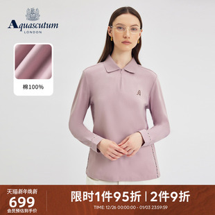 商务POLO衫 女简约通勤纯棉长袖 雅格狮丹2025秋冬新品 Aquascutum