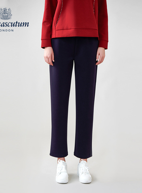 Aquascutum/雅格狮丹秋冬新品时尚女士纯色通勤休闲裤Q50O3EL011