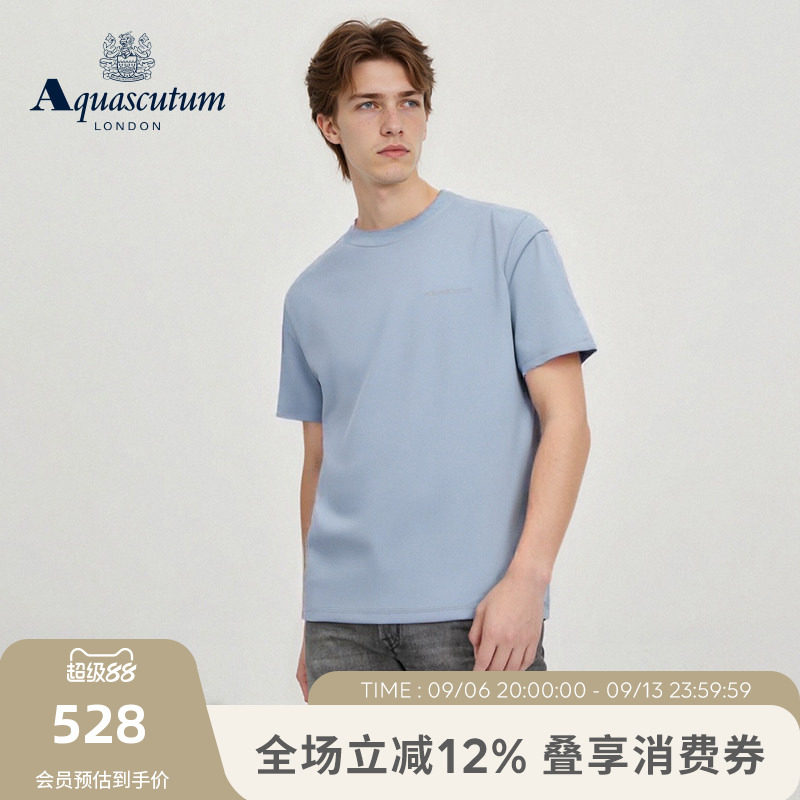 【雅格狮丹】男休闲短袖纯色T恤图片