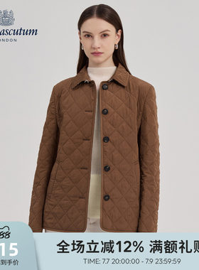 【雅格狮丹】女简约翻领棉服外套
