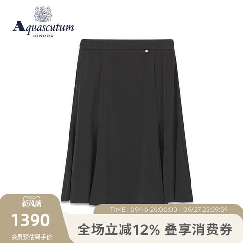 Aquascutum/雅格狮丹春夏女士半身裙短裙a字裙高腰裙子Q4976EL011