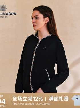 Aquascutum/雅格狮丹秋冬新品时尚女士绵羊毛针织外套Q5067EL061