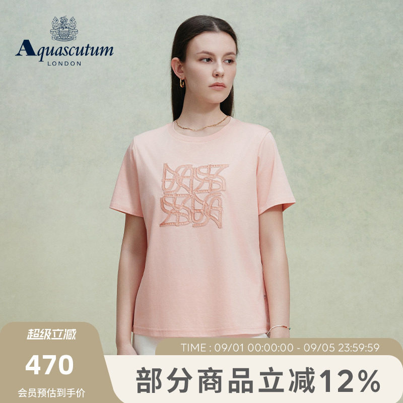 【100%棉】女字母图案短袖T恤图片