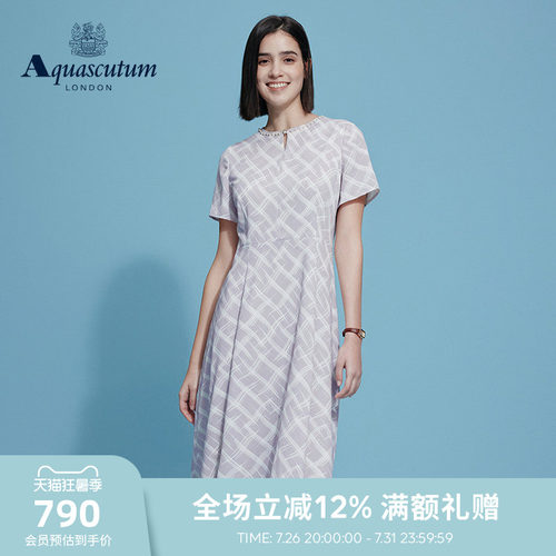 【雅格狮丹】女修身短袖连衣裙