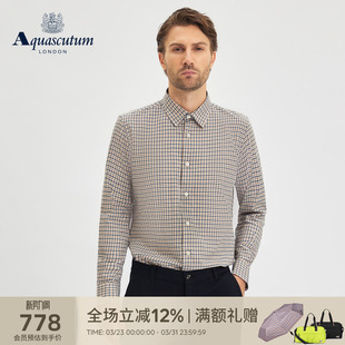 雅格狮丹秋冬新品 衬衫 男士 商务休闲格纹长袖 通勤 时尚 Aquascutum