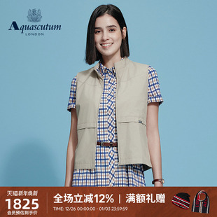 休闲背心马甲外套 女易打理时尚 Aquascutum 雅格狮丹2025春夏新品