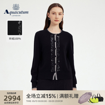 【100%山羊绒】女士撞色针织毛衫