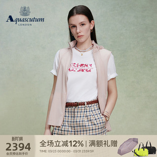 外套气质 立领马甲无袖 Aquascutum 雅格狮丹春夏新女可拆卸帽修身