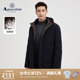 男中长款 新品 休闲连帽白鹅绒羽绒服通勤 雅格狮丹冬季 Aquascutum