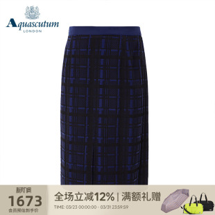 Aquascutum 女士优雅直筒包臀半身裙Q4176RW551 雅格狮丹春夏新品