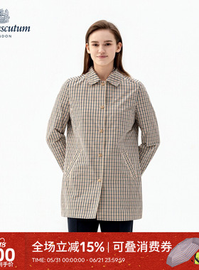 Aquascutum/雅格狮丹2026春夏新品女经典英伦风格纹优雅翻领外套
