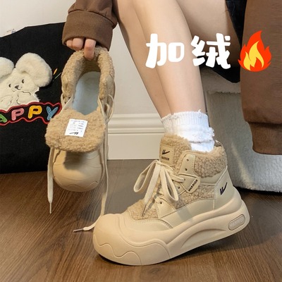 回力厚底雪地靴女款高帮板鞋