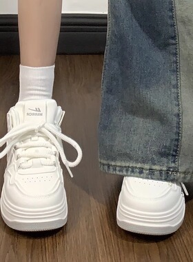 回力早秋高帮小白鞋女2025秋季新款厚底增高白色潮酷休闲运动板鞋