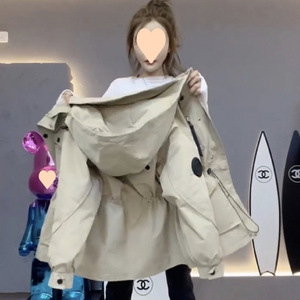 2025春夏女中长款工装夹棉风衣