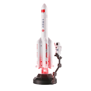 儿童中国航天飞机火箭玩具空间站长征5号宇宙飞船月球车拼装模型