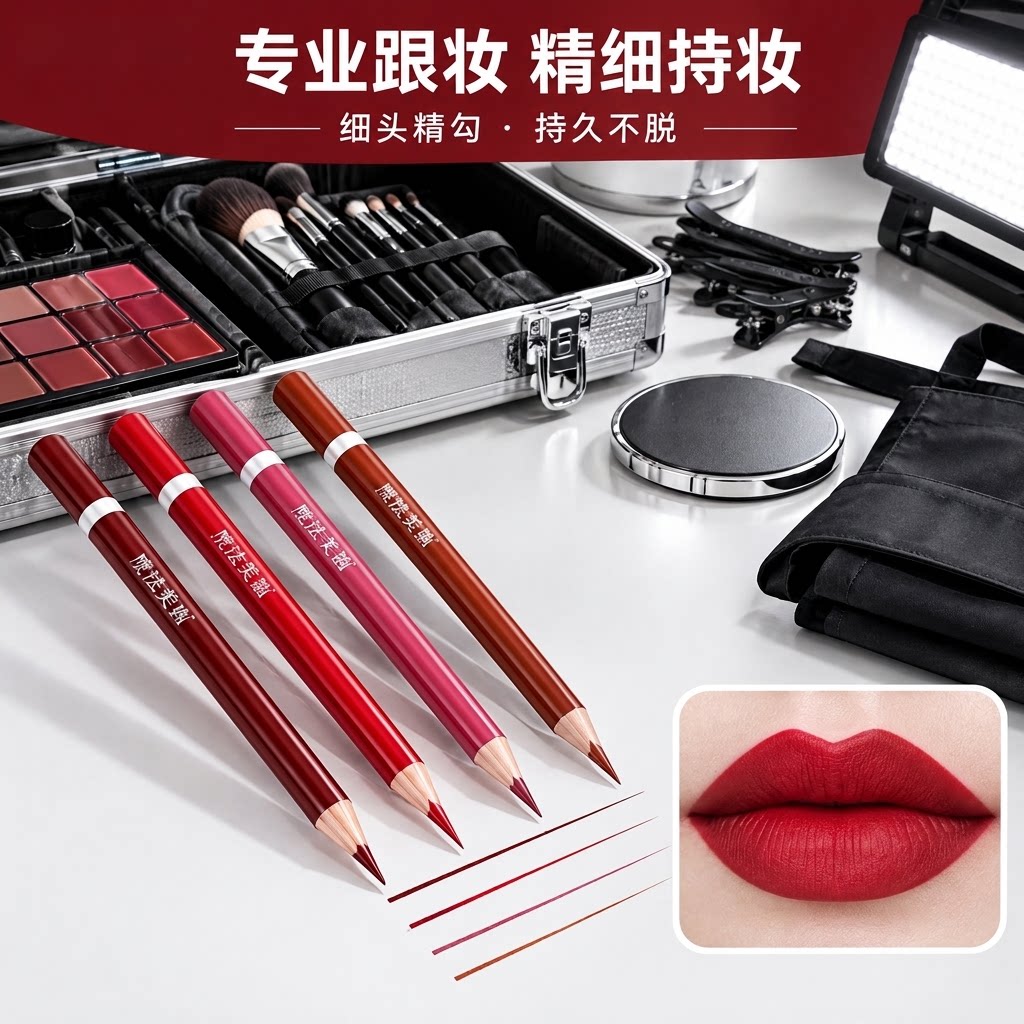 唇线笔专业细头精勾立体塑唇哑光持久裸色口红跟妆化妆师四色套装
