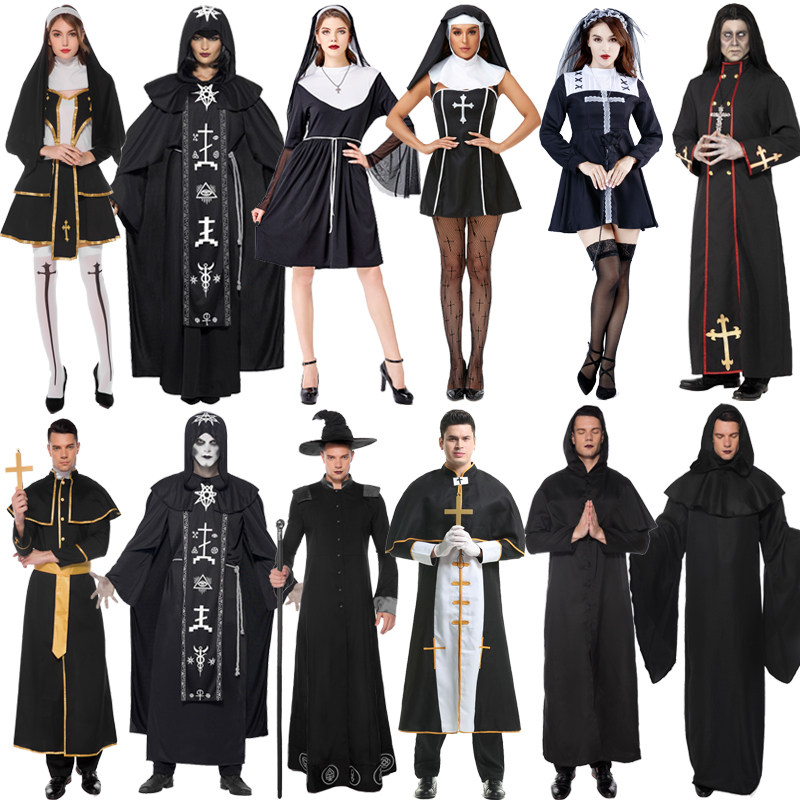 万圣节成人COS修女神父牧师服装