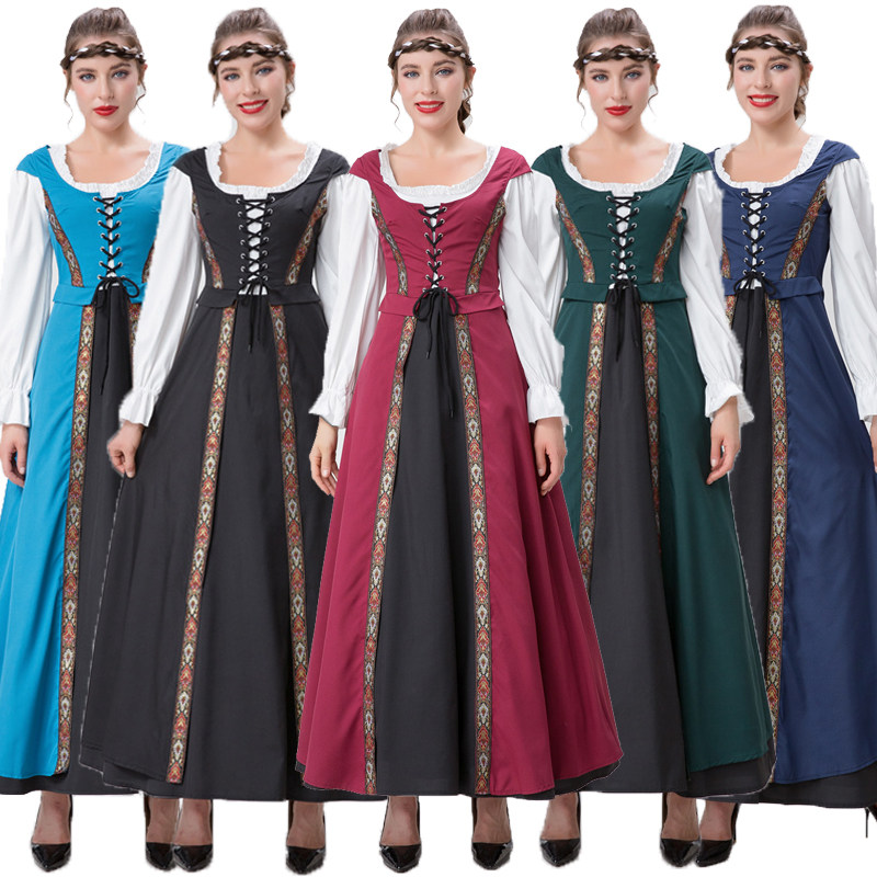 万圣节cosplay欧式宫廷长裙复古宫廷服装女王公主舞台剧角色扮演