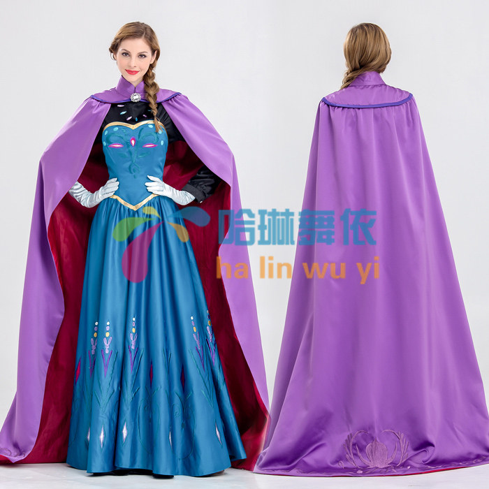 新款冰雪奇缘安娜公主Anna礼服cosplay艾莎公主成人灰姑娘演出服