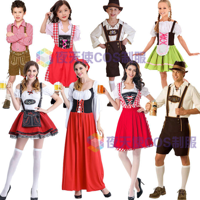 万圣节舞会服装 德国啤酒女仆服 成人德国啤酒节夜店酒吧COS服装
