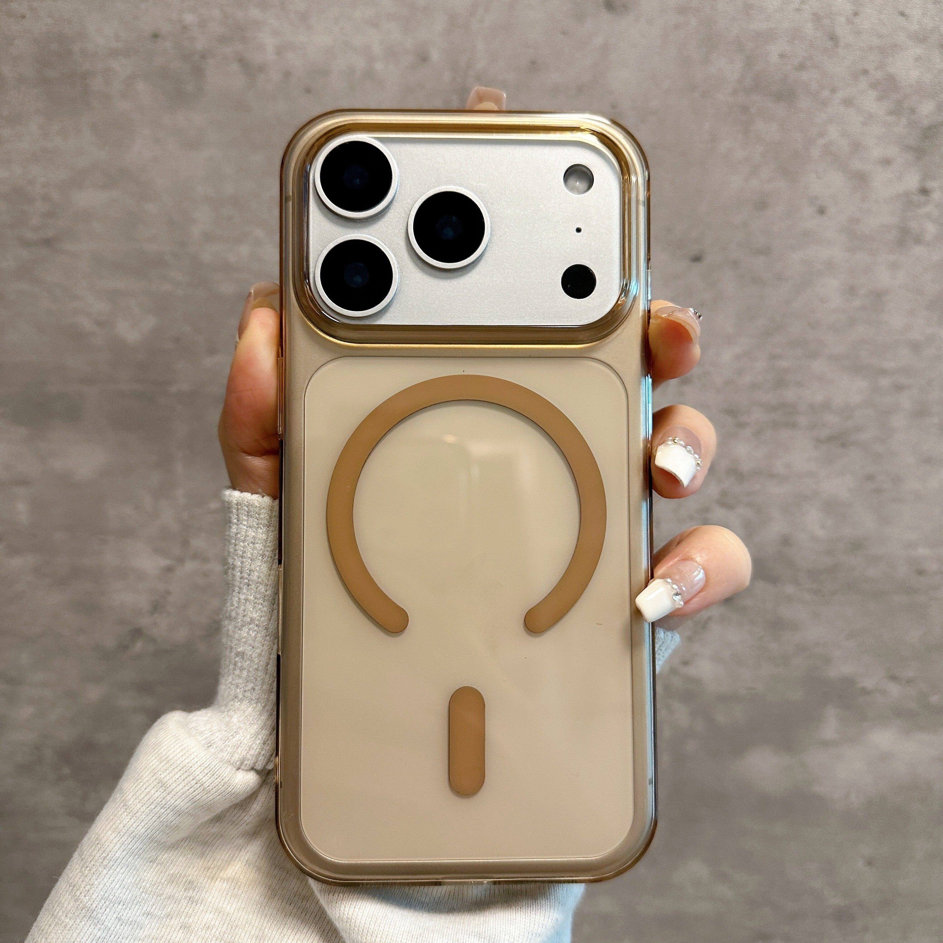 高透沙漠金磁吸透明壳苹果17promax手机壳透明全包r简约16/15/14保护套大孔PC硬壳13男女12不发黄11简约的套