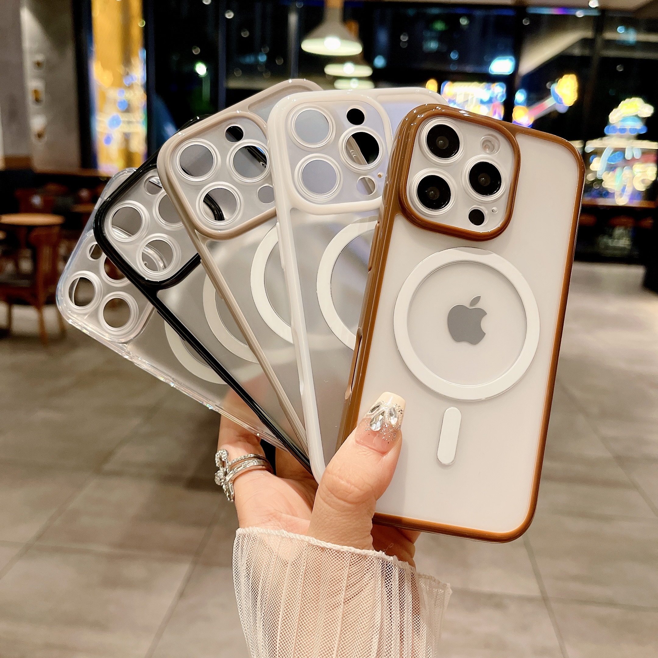新款16适用于iPhone16promax磁吸手机壳苹果15pro磨砂硬壳14promax肤感镜头精孔可拆卸防摔MagSafe无线充电