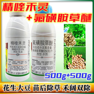 花生大豆苗后除草剂马齿笕灰菜苍耳 25%氟磺胺草醚10%精喹禾灵